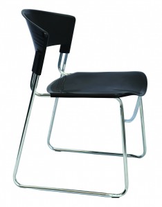 Zola Sled Base Visitor Chair. Black Seat And Back Only